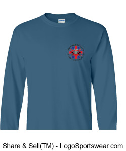 Long Sleeve T Shirt-Indigo Blue 6 OZ 100% Cotton Design Zoom