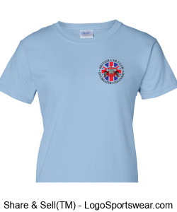 Ladies T Shirt Light Blue 6oz., 100% cotton Design Zoom