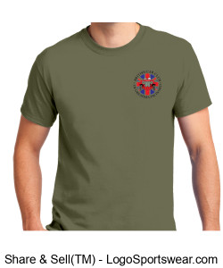 T Shirt-Military Green  6 OZ 100% Cotton Design Zoom