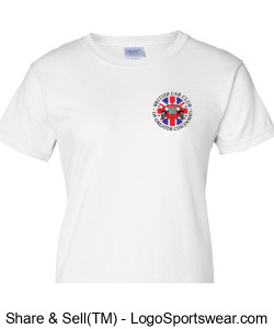 Ladies T Shirt-White 6oz., 100% cotton Design Zoom